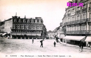 carte postale ancienne de la place Maubourguet à Tarbes