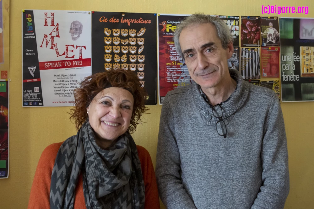 Monique et Yves Huet dans les locaux des Improsteurs