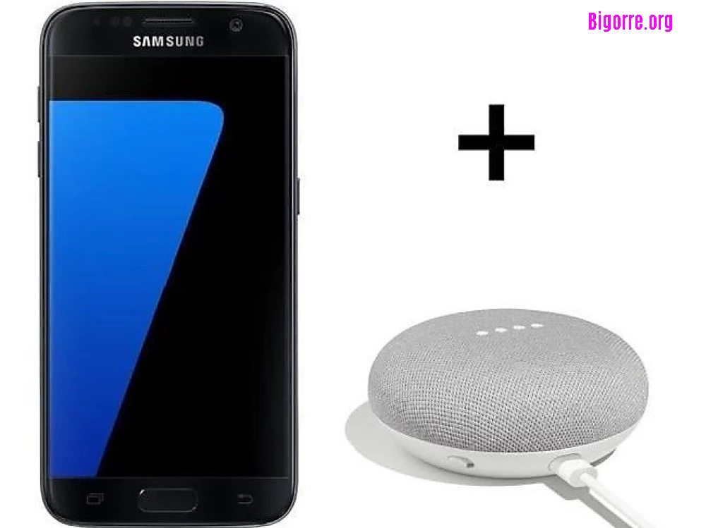Samsung Galaxy S7 et Google home mini