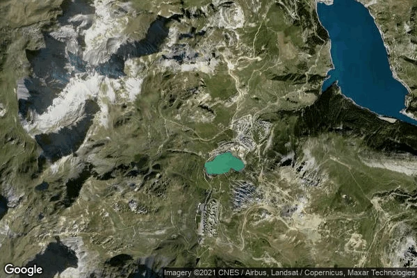 Vue aérienne de Tignes