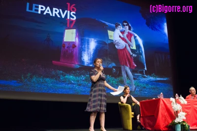 16/06/16 : Marie-Claire Riou présente la saison 2016-2017 du Parvis, photo de Stéphane Boularand (c)Bigorre.org
