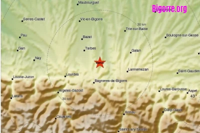Tremblement de terre près de Tarbes