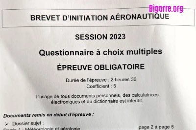 Sujet et corrigé du BIA 2023
