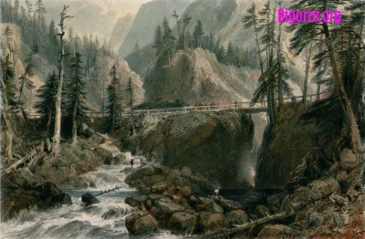 Gravure du Pont d'Espagne à Cauterets