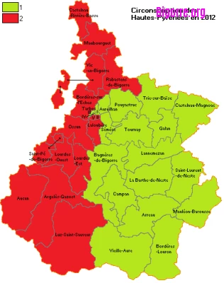 Circonscriptions des Hautes-Pyrénées pour les élection législatives de 2012