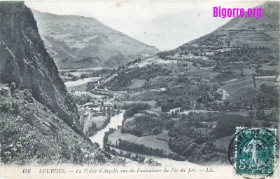 Photo ancienne de La vallé vue de Lourdes