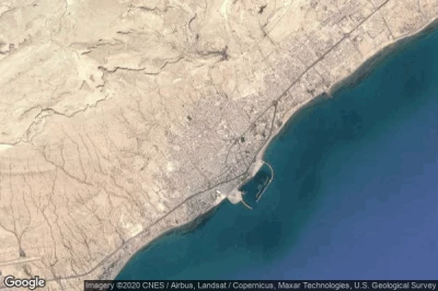 Vue aérienne de Bandar-e Lengeh