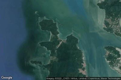 Vue aérienne de Kampung Teluk Dalam