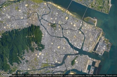 Vue aérienne de Tokushima-shi