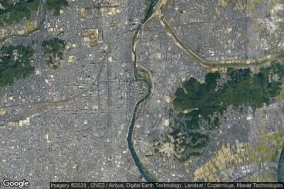Vue aérienne de Okayama-shi