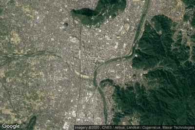 Vue aérienne de Fukushima-shi