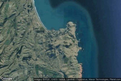 Vue aérienne de Moeraki