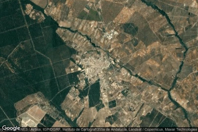 Vue aérienne de Hinojos