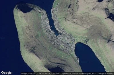 Vue aérienne de Klaksvik