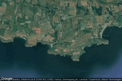 Vue aérienne de Manorbier
