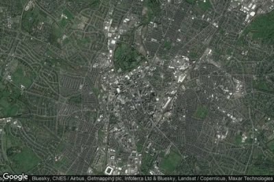 Vue aérienne de Leicester