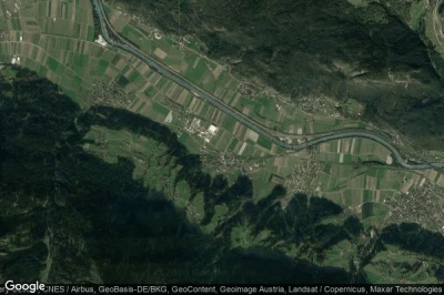 Vue aérienne de Polling in Tirol