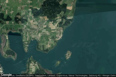 Vue aérienne de Gstadt am Chiemsee