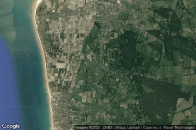 Vue aérienne de Pirou