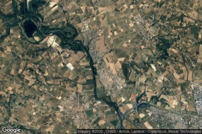 Vue aérienne de Lignan-sur-Orb