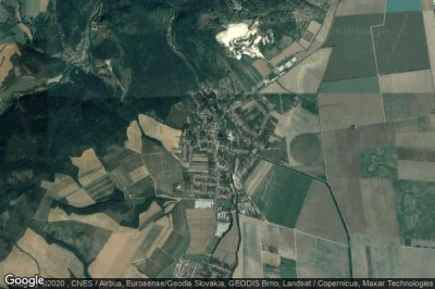 Vue aérienne de Cachtice