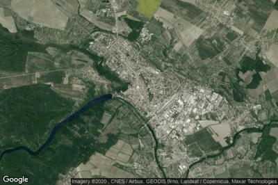 Vue aérienne de Znojmo
