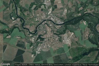 Vue aérienne de Zatec