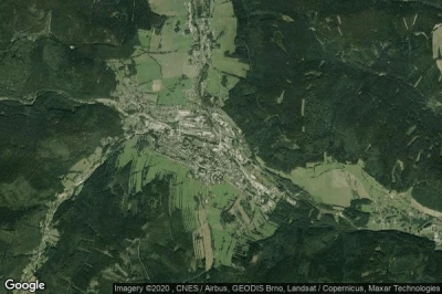 Vue aérienne de Vrbno pod Pradedem