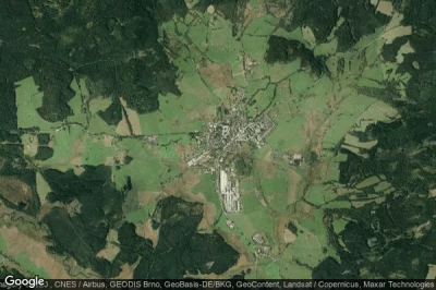 Vue aérienne de Volary