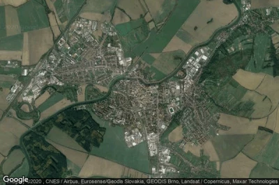 Vue aérienne de Uherske Hradiste