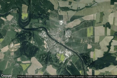 Vue aérienne de Tyn nad Vltavou