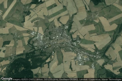 Vue aérienne de Domazlice