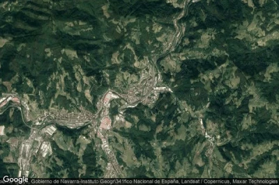 Vue aérienne de Villafranca de Ordizia