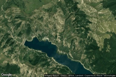 Vue aérienne de Campotosto