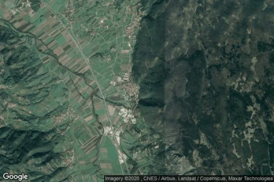 Vue aérienne de Vipava