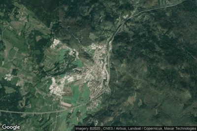 Vue aérienne de Postojna