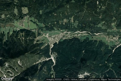 Vue aérienne de Kranjska Gora