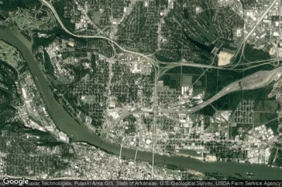 Vue aérienne de North Little Rock