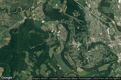 Vue aérienne de North Fork Village
