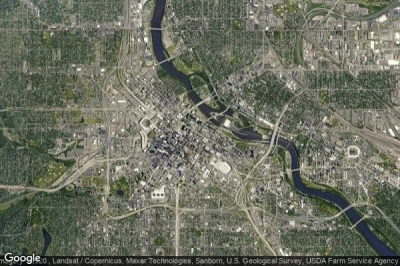 Vue aérienne de Minneapolis