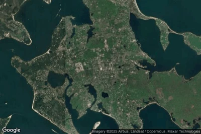 Vue aérienne de Shelter Island