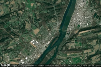 Vue aérienne de Shamokin Dam
