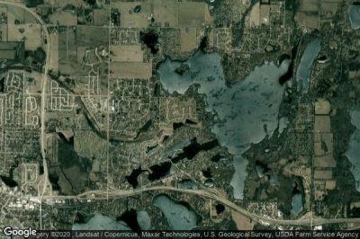 Vue aérienne de Okauchee Lake