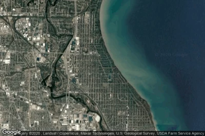 Vue aérienne de Whitefish Bay
