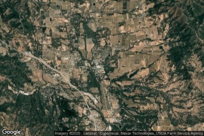 Vue aérienne de Redwood Valley