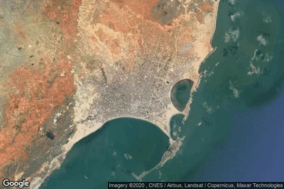 Vue aérienne de Kismaayo