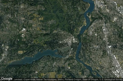 Vue aérienne de Lake Oswego