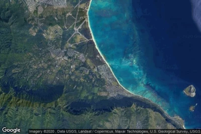 Vue aérienne de Waimanalo Beach