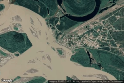 Vue aérienne de Fort Yukon
