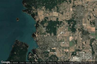 Vue aérienne de Brentwood Bay